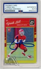 Tyreek Hill 2016 Donruss Optic Red Yellow Autograph Rookie Card #117 PSA/DNA