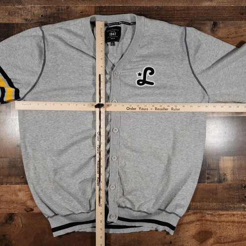 LRG Lifted Research Group Strickjacke Pullover Herren 3XL grau 1947 Kids Will Play Y2K - Bild 3 von 14
