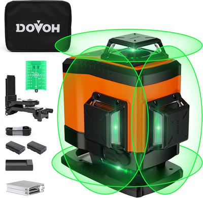 DOVOH Kreuzlinienlaser Grün 4×360, Laser Wasserwaage Mit Typ-C-Ladeanschluss, La