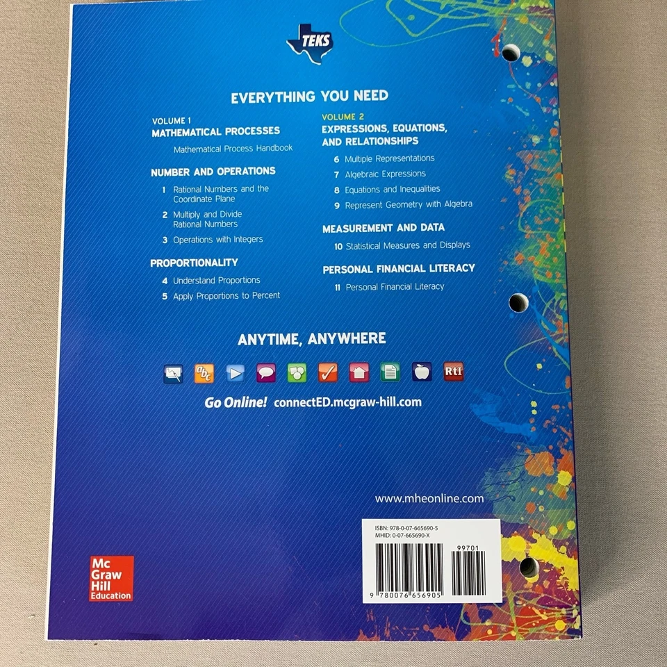 Homeschool Math Course 1 Vol. 2 Grade 6 McGraw Hill Education 2015  - Image 2 of 4