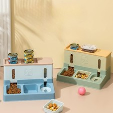 3 in 1 Automatic Pet Feeder  Waterer - Cat/Dog Food Water Bowl Set