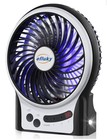 efluky Mini USB Fan Rechargeable 3-Speed Desk Fan Black