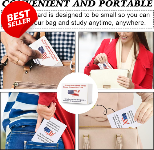 U.S Citizenship Flash Cards 2025-With Bilingual Booklet English/Spanish,Naturali - Imagen 5 de 12