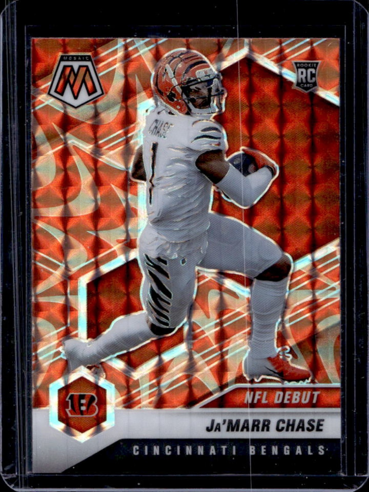 2021 Mosaic Ja'Marr Chase RC Prizm Reactive Orange Rookie #247 Bengals
