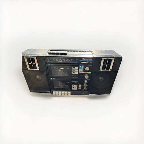 Vintage Emerson CTR 949 Boombox AM FM Radio Dual Cass Stereo 10 Watts