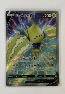Pokémon TCG Silver Tempest Regieleki V Full Art Holo Card 175/195 NM