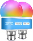 B22 8W Colour Changing Smart Light Bulbs Dim RGB Alexa Echo App Control - 2 Pack