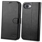  Compatible with iPhone 16e Wallet Case, PU Leather Flip Folio Case with Black