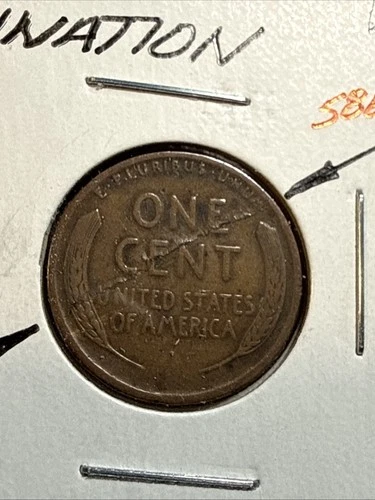 1928-D Lincoln Wheat Cent VF Reverse Lamination 5865