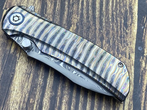 SixLeaf Camping Folding Knife RWL34+VG10 Blade Titanium Handle Knife SL-86-Fire - Picture 8 of 11