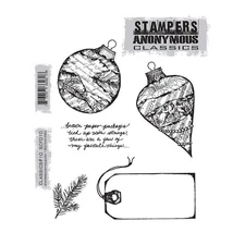 Stampers Anonymous "CLASSICS #10" Winter Ornaments Rubber Stamp Set- SCF010