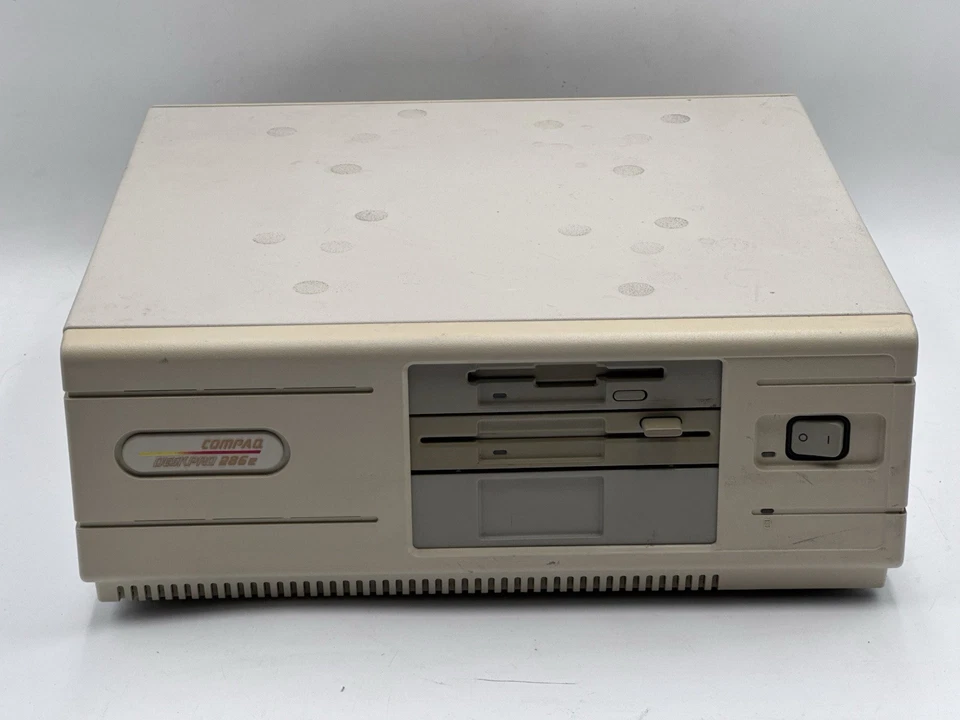Computadora PC Compaq Deskpro 286e 2520 de colección con teclado enciende botas Foto 3 de 4