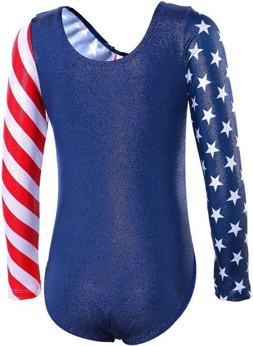 BAOHULU Girls Christmas Gymnastics Leotards 3-4T, Americanflag Set Long - Picture 3 of 5