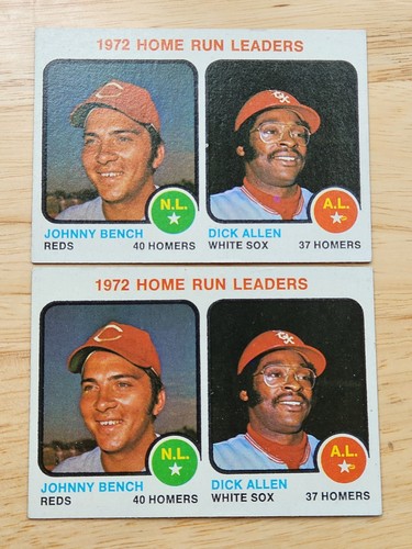 (11) 1973 Topps #62 Home Run Leaders.  Johnny Bench and Dick Allen. - Picture 7 of 12