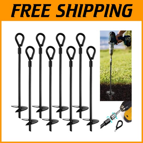 Heavy Duty 20” Ground Anchors - 4000 lbs Pressure Tested, 8 Pack for Outdoors - Bild 1 von 11