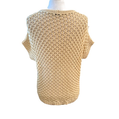 Peserico Open Weave Short Sleeve Cardigan Sweater Quiet Luxury Old Money M/L - Picture 9 of 9