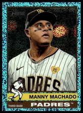 2025 Topps Heritage #330 Manny Machado Chrome Aqua Sparkle Refractor