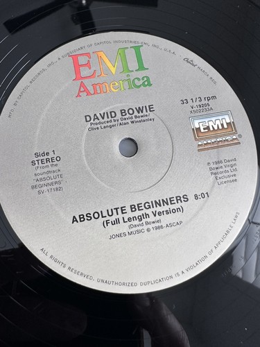 David Bowie Absolute Beginners 12" Vinyl Single 45 RPM LP 1986 VS 838-12 - Picture 4 of 5
