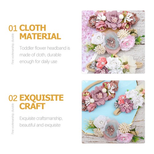 3 Stück Säugling Stirnbänder Baby Blume Stirnbänder Baby Mädchen Kleinkind Haarschmuck - Bild 7 von 12