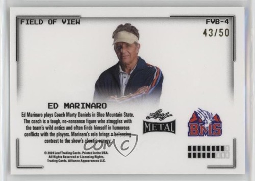 2024 Hoja Metal Blue Mountain State Plata Prismático 43/50 Ed Marinaro 1d3a - Imagen 2 de 3