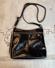 Hobo International Black Leather Cambel Crossbody Purse Bag