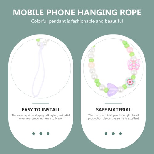 Contrast Color Beaded Lanyard Miss Mobile Phone Strap Hanging Chain - 第 10/12 張圖片