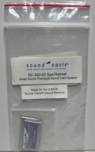 Sound Oasis Sleep Sound Therapy Sound Card System S-650H Spa Retreat Sound Card - Picture 2 of 3