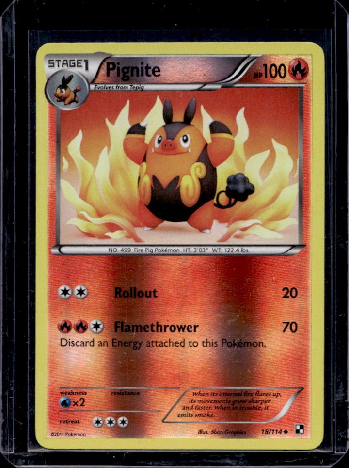2011 Pokemon Black & White Pignite Reverse Holo #18/114