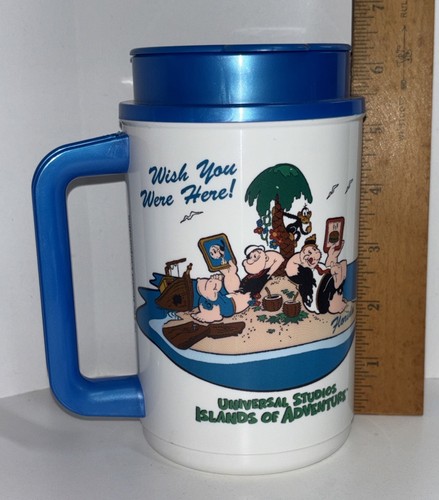 Popeye & Wimpy Souvenir Cup Travel Mug Insulated Universal Studio Whirley 1999 - Picture 5 of 7
