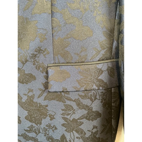 INC International Concepts XL Slim Fit Blau Schwarz Blumen Jacquard Blazer Jacke - Bild 3 von 10