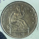 1864 Seated Liberty Half dollar , Scarce civil war date , EF