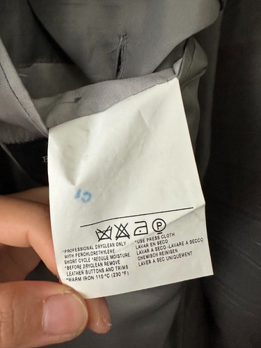 Blazer Ermenegildo Zegna Lana Mezcla Seda Gris Dos Botones Traje de Trabajo Para Hombre Talla 64R - Imagen 15 de 15