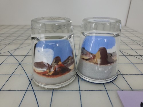 Vintage Painted Desert Sands Globe Art Painted Desert Sand Glass Paperweights - Picture 2 of 8