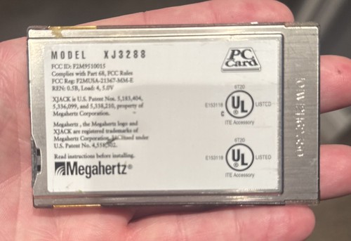 Megahertz Model XJ3288 PCMCIA Modem 28.8/14.4BPS Data/Fax with XJack connector - 第 2/4 張圖片