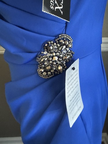NWT Alex Evenings Women's Contour Embellished Ruched Dress Blue Cocktail Dress 6 - Picture 5 of 8