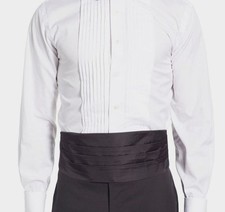 Hugo Boss Men's Black Satin Silk Adjustable Formal Dress Tuxedo Cummerbund