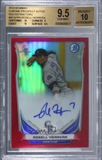 2014 Bowman Prospect Chrome Red Refractor /5 Rosell Herrera BGS 9.5 Auto