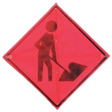 EASTERN METAL SIGNS AND SAFETY C/36-EMO-3FH-HD MEN WORK SYM Workers Ahead Traffi