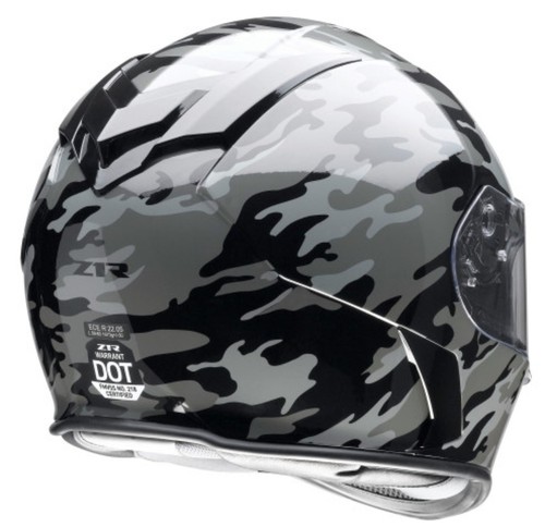 Z1R Warrant Camo Motorcycle Helmet Black/Gray - Picture 2 of 6