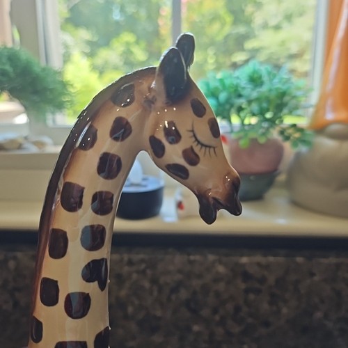 50s Vintage 11.5" Giraffe Ceramic Figurine ~ A Beauty! MINT Adorable Eyelashes! - Picture 5 of 12