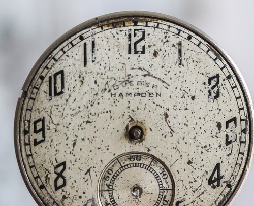 Dueber Hampden Taschenuhrwerk 7 Jewels Canton Teile oder Reparatur Antik - Bild 2 von 9