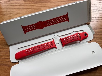 Apple Watch Nike Sport Band 45mm (42/44) OEM Bright Crimson Gym Red M/L Used