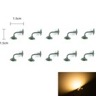 Set of 10 Warm White LED Wall Lamps for Model Railway Building HO Scale 1 87