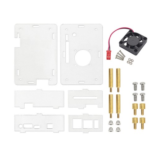 Acrylic Transparent Protective Case W/ Heat Cooling Fan Kit For Orange pi 4 LTS - Afbeelding 6 van 9