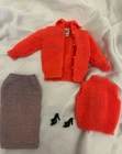 1959 Vintage Barbie #976 Beautiful Orange Mod Knit Sweater Girl Set