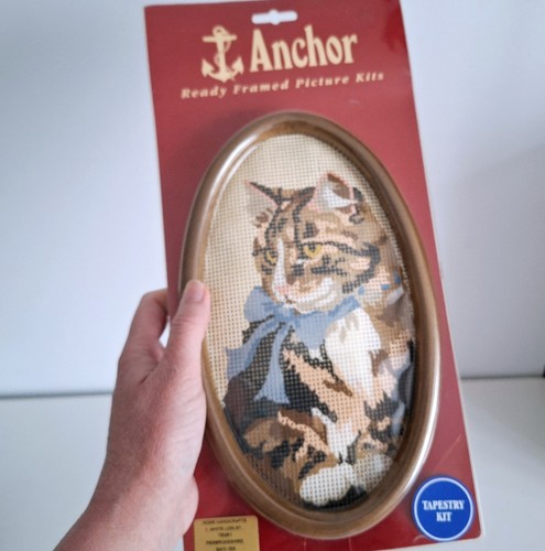 Anker Katze Gobelin Set mit Holzrahmen - Bild 4 von 4