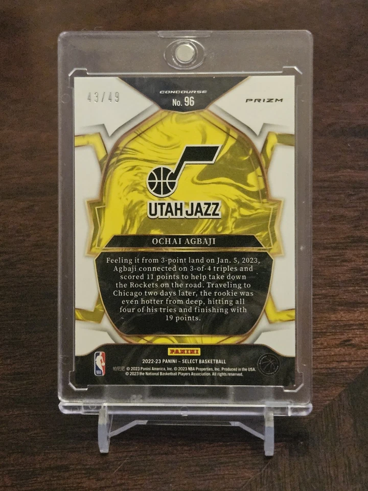 2022-23 Select Concourse OCHAI AGBAJI /49 RC Rookie Red Disco #96 Jazz Raptors - Image 2 of 2