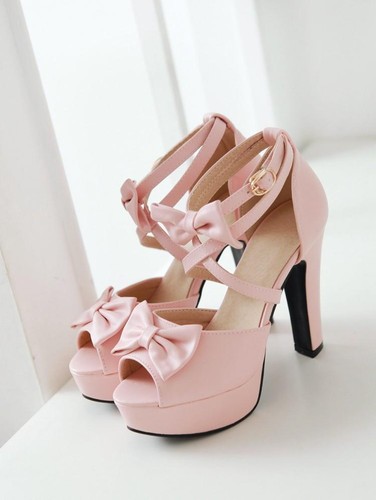 Sexy Womens Peep Toe Sandal Platform High heels Dress Bowtie Strap Cross Shoes - Bild 15 von 22