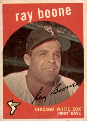 1959 Topps #252b Ray Boone : Gray/darker back - product listing photo