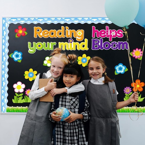 Colorful Summer Reading Flowers Bulletin Board Set - Picture 4 of 9
